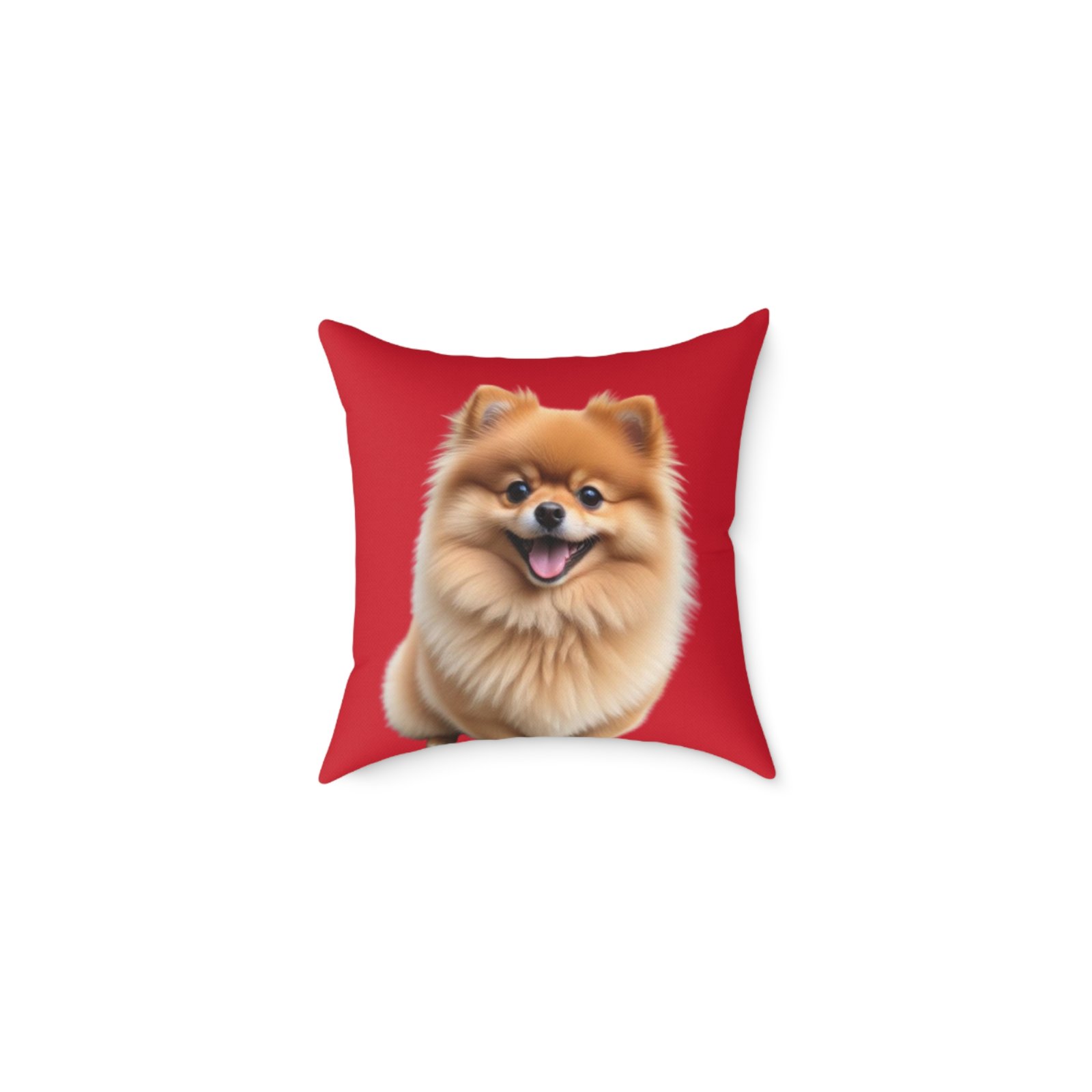 Pomeranian Dog Square Poly Canvas Pillow