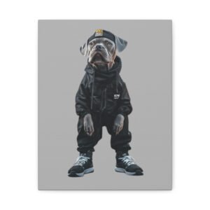 Gangster Dog Art Canvas Print - Modern Home Decor