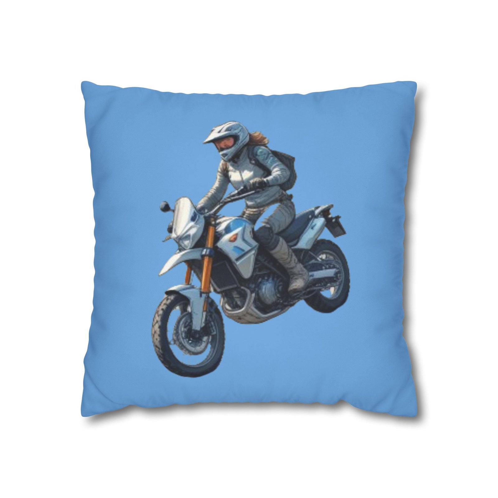 Scrambling Bikes Square Poly Canvas Pillowcase - Image 5