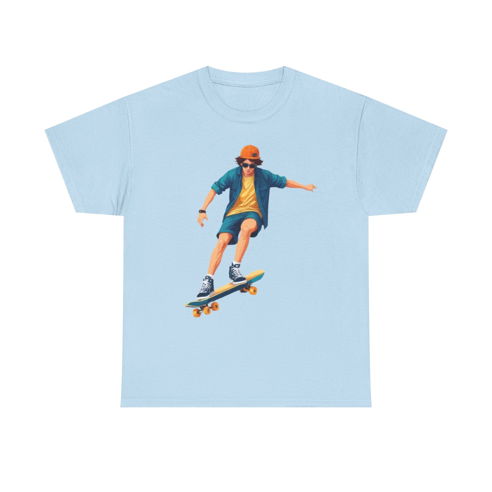 Skateboard Unisex Heavy Cotton Tee - Image 45