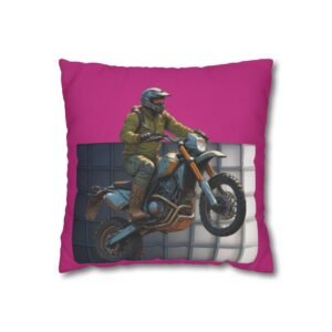 Scrambling Bikes Square Poly Canvas Pillowcase