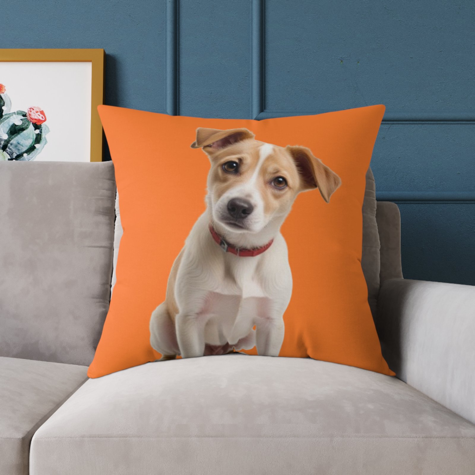 Jack Russell Square Poly Canvas Pillow - Image 19
