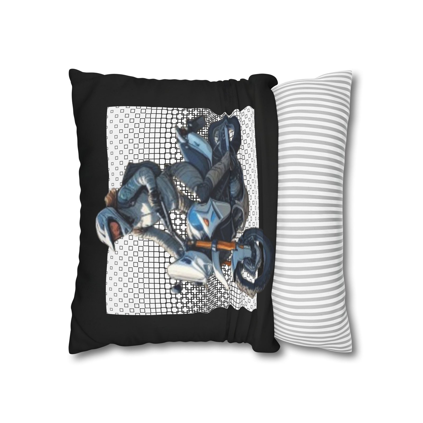 Scrambling Bikes Square Poly Canvas Pillowcase - Image 6