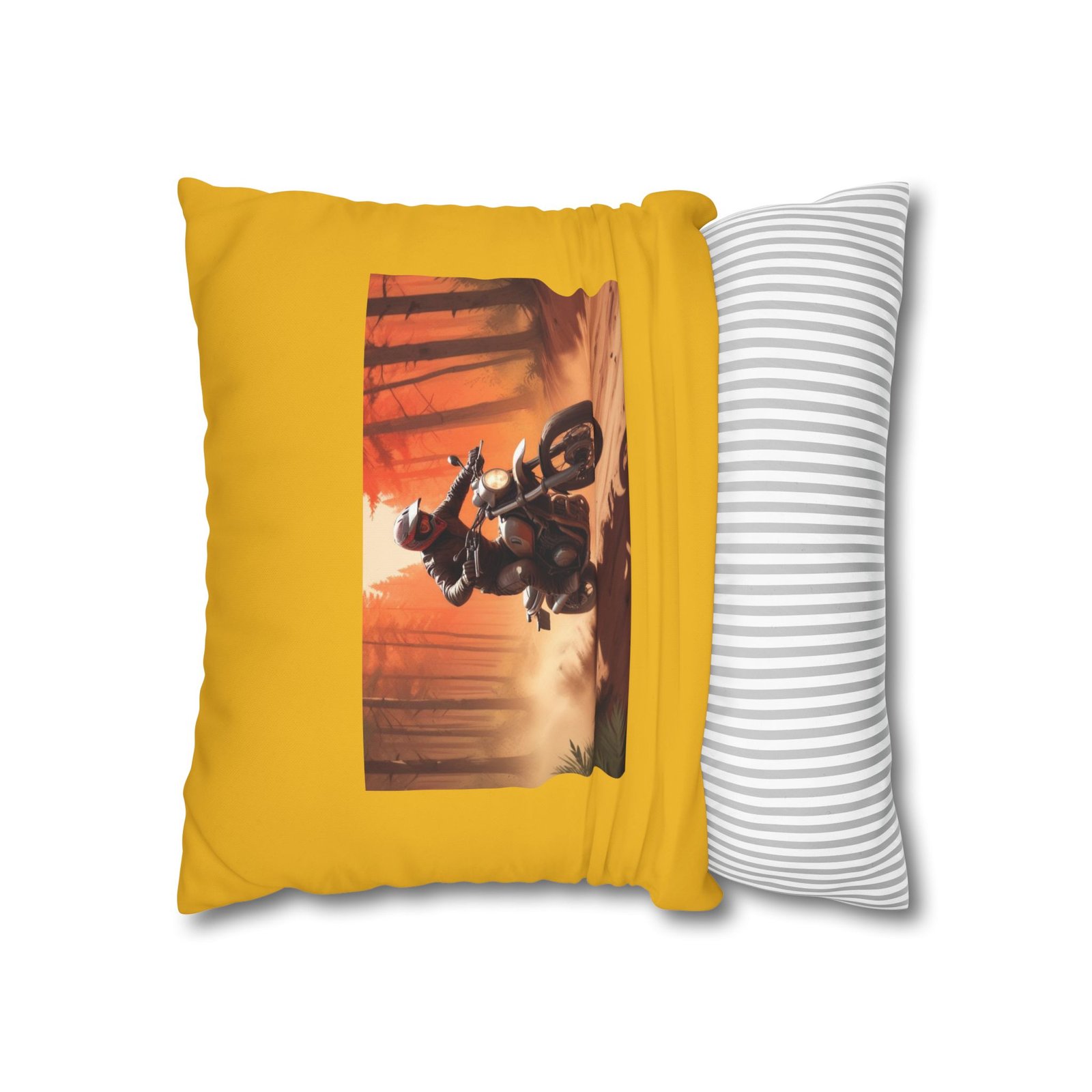 Scrambling Bikes Square Poly Canvas Pillowcase - Image 6