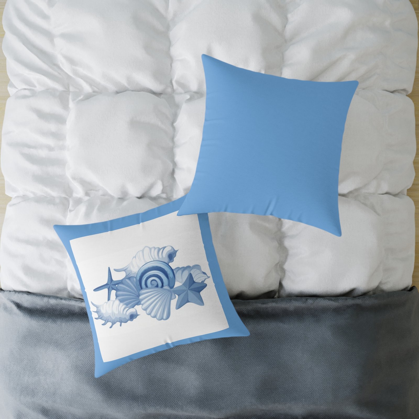 Sea shells Seaside Beach Square Poly Canvas Pillow 08 - Image 16