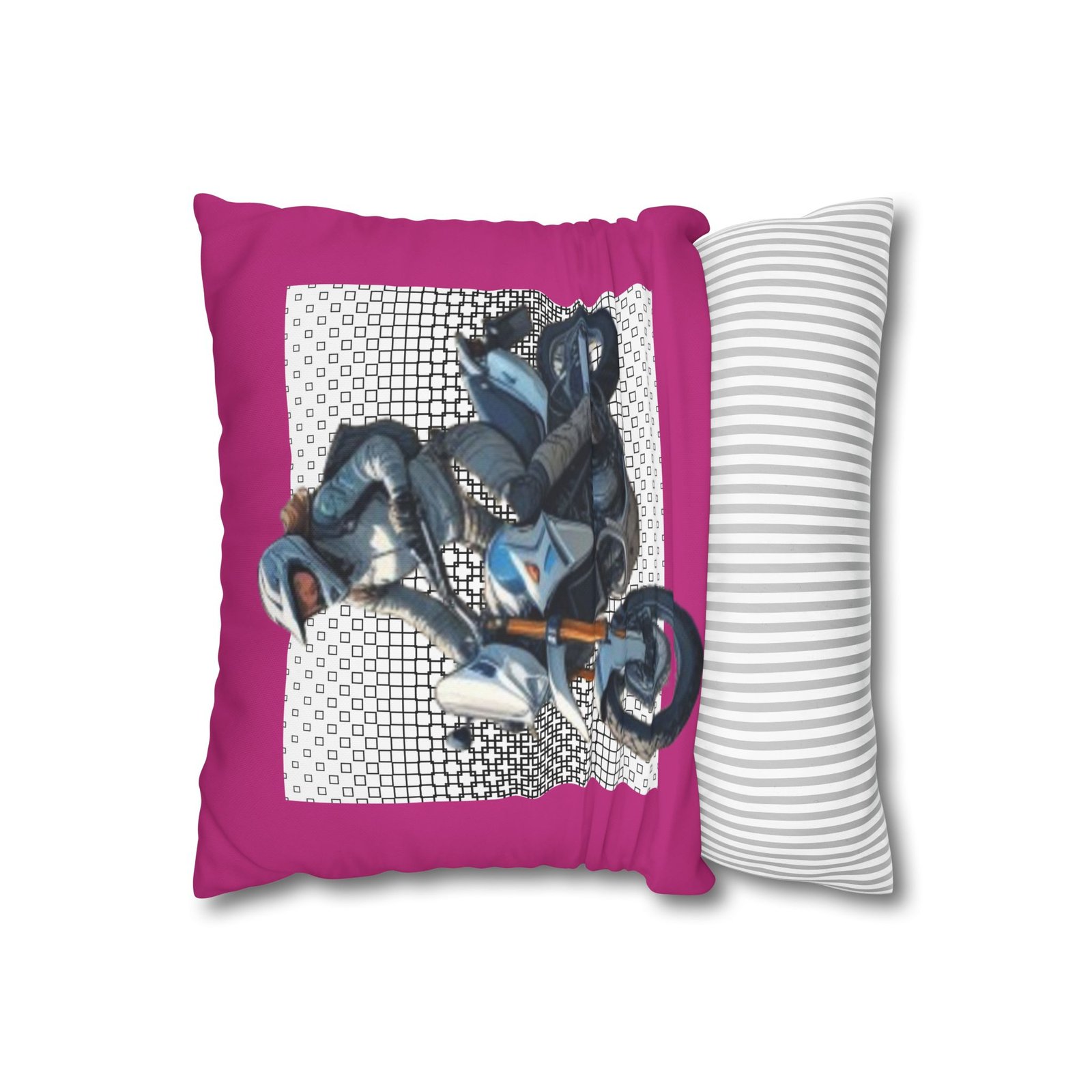 Scrambling Bikes Square Poly Canvas Pillowcase - Image 2