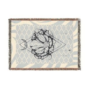 Tattoo Art Woven Blanket | Cozy Home Decor | Gift for Her, Boho Throw Blanket, Modern Accent, Comfy Couch Cover