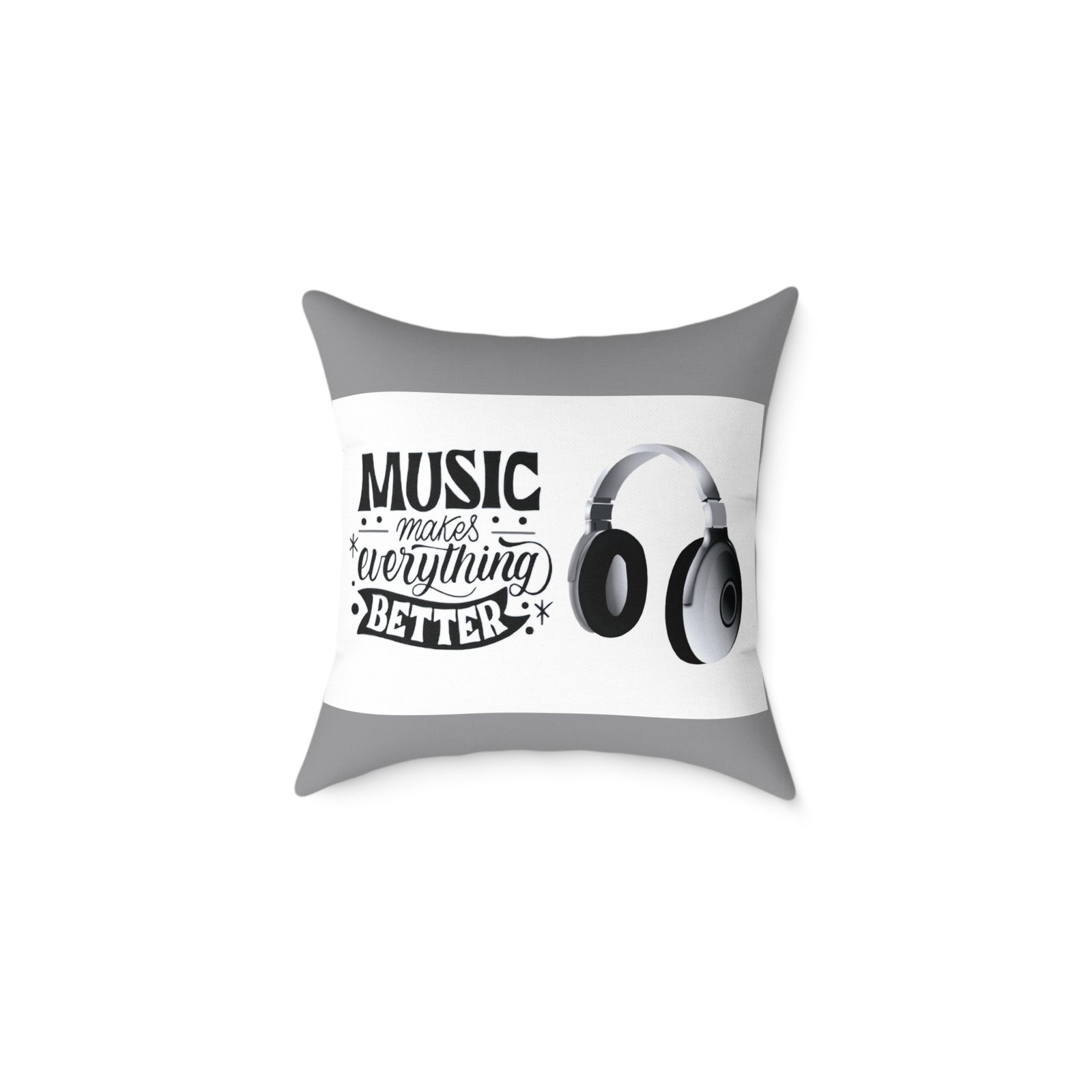 Headphones Poly Canvas Pillow - Image 5