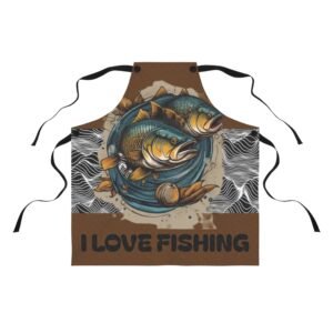 Fishing Enthusiast Apron - Go Fishing Kitchen Gift, BBQ Cooking Gear, Fisherman Accessory, Outdoor Cooking Apron, Unique Gift for Anglers