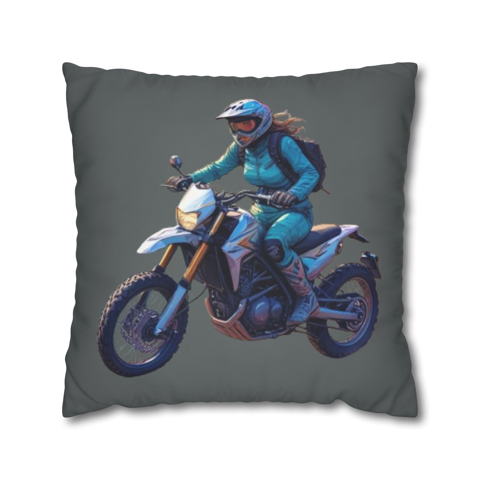 Scrambling Bikes Square Poly Canvas Pillowcase - Image 13