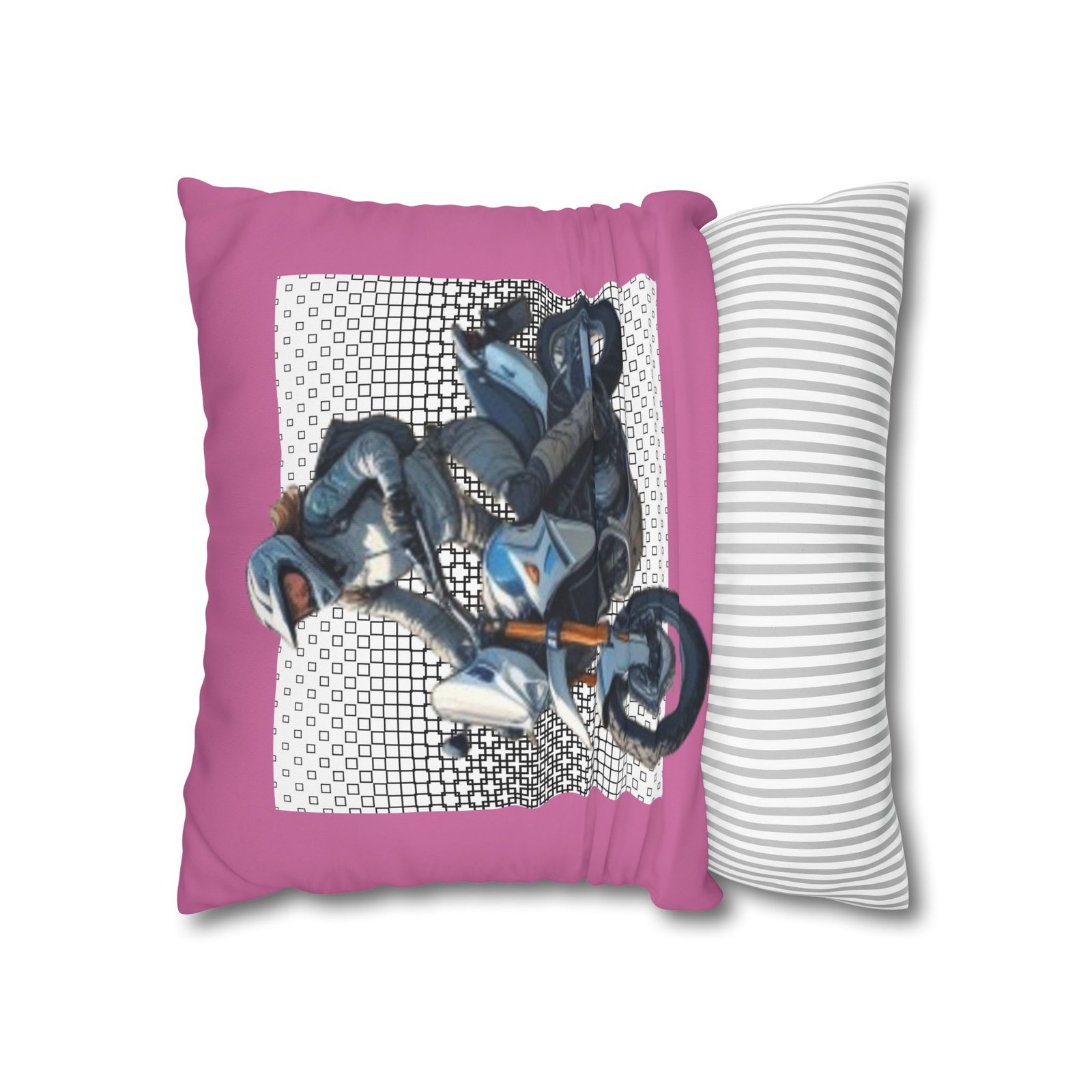 Scrambling Bikes Square Poly Canvas Pillowcase - Image 6