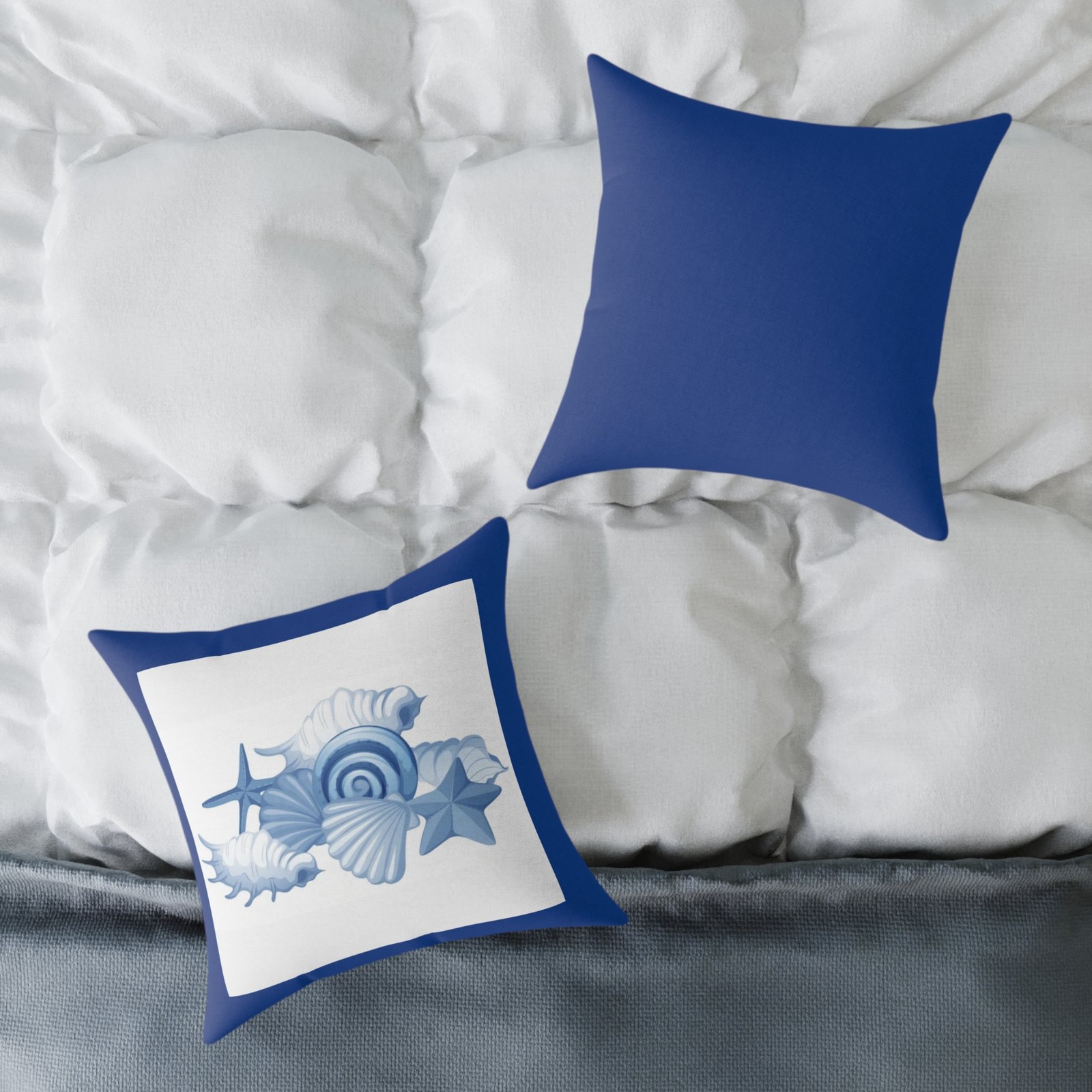 Sea shells Seaside Beach Square Poly Canvas Pillow 08 - Image 8