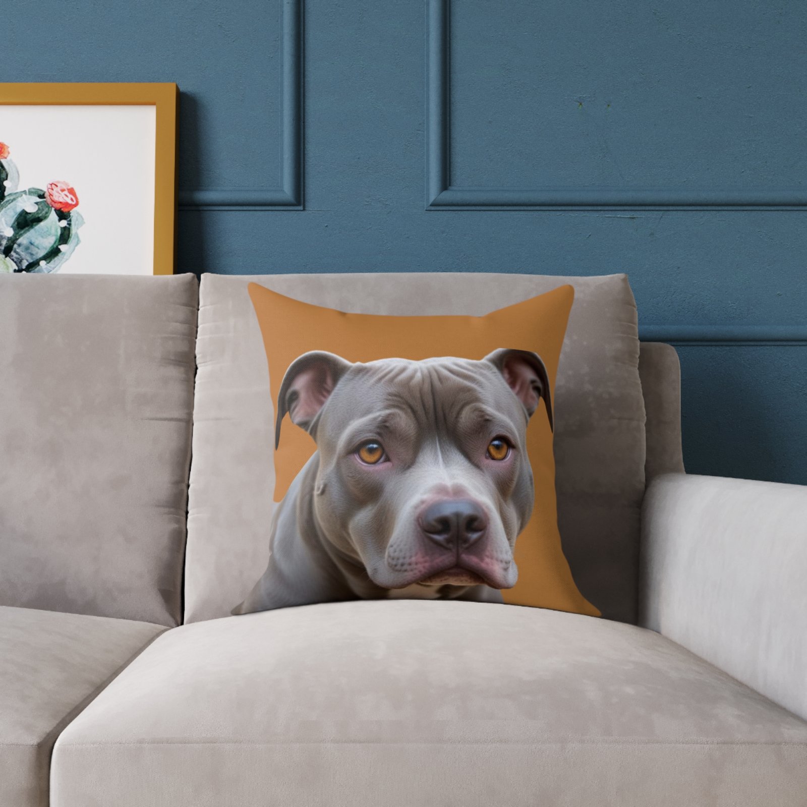 Staffordshire Bull Terrier Square Poly Canvas Pillow - Image 3
