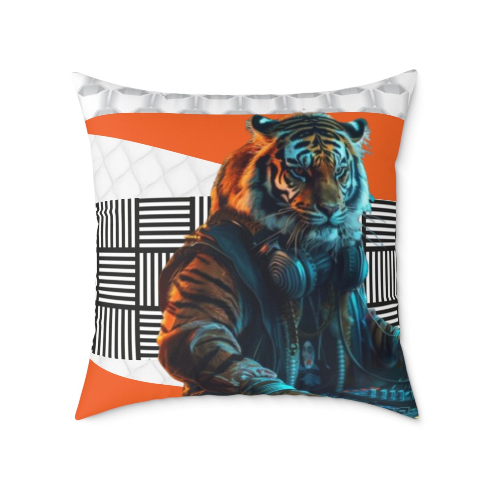 Music Dj Animal Headphones Square Poly Canvas Pillow 08 - Image 17