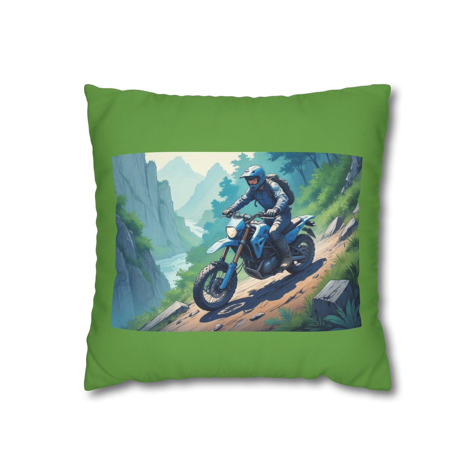 Scrambling Bikes Square Poly Canvas Pillowcase
