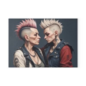 Punk Rocker Glass Cutting Board - Unique Kitchen Decor, Perfect Gift for Chefs, Home Cooks, and Housewarmings, Ideal for Birthdays or Holidays