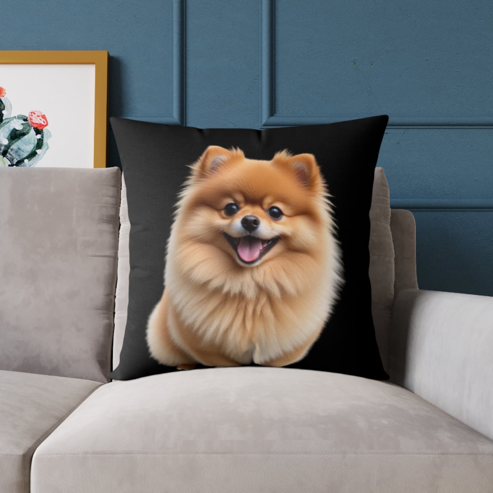 Pomeranian Dog Square Poly Canvas Pillow - Image 15