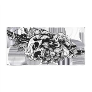 Skull Tattoo Beach Towel - A Bold Statement for Beach Lovers, Surf & Swim, Summer Travel, Pool Parties, Unique Gift Idea