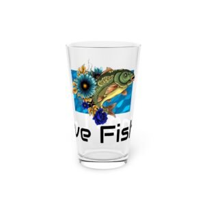 Fish Fishing Water Sports  Glass Pint Glass, Unique Beer Glass, Funny Gift for Fisherman, Independence Day Drinkware, Perfect for Summer BBQs