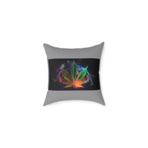 Weed Square Poly Canvas Pillow