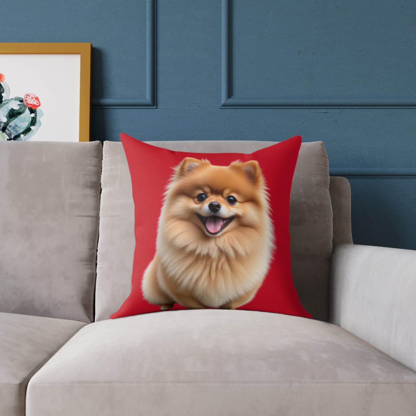 Pomeranian Dog Square Poly Canvas Pillow - Image 7