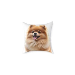 Pomeranian Dog Square Poly Canvas Pillow