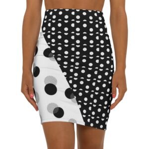 Polka dot Mid-Waist Pencil Skirt for Women - Perfect for Work or Casual Outings