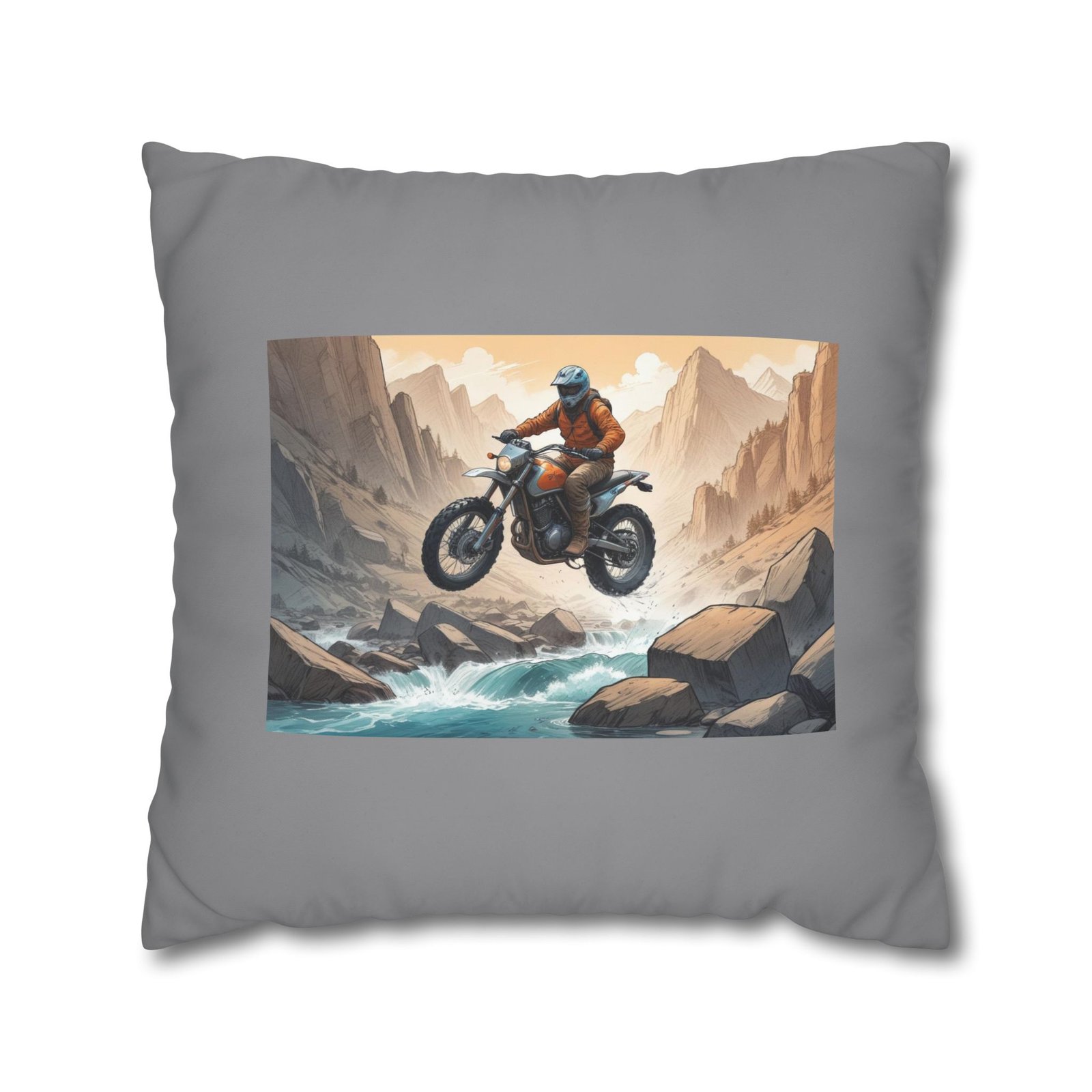 Scrambling Bikes Square Poly Canvas Pillowcase - Image 13