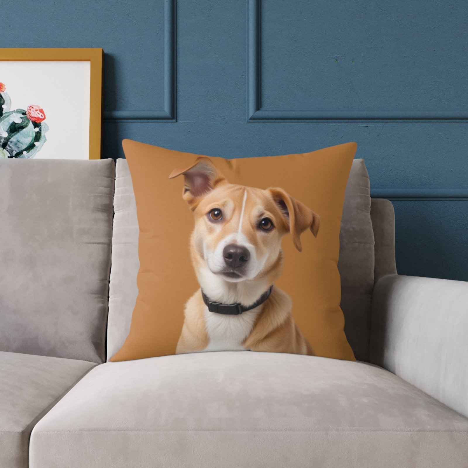 Jack Russell Square Poly Canvas Pillow - Image 11