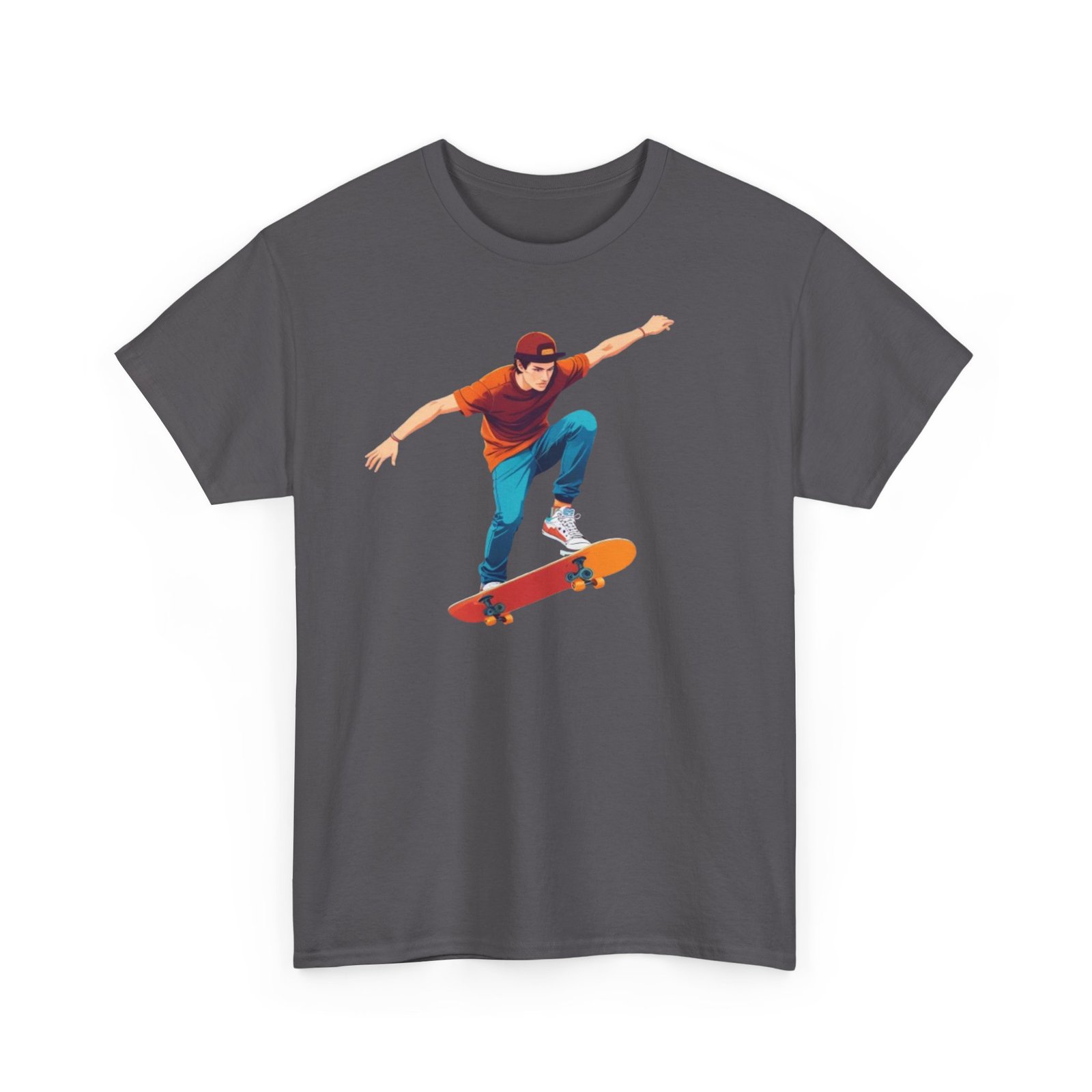 Skateboard Unisex Heavy Cotton Tee - Image 51