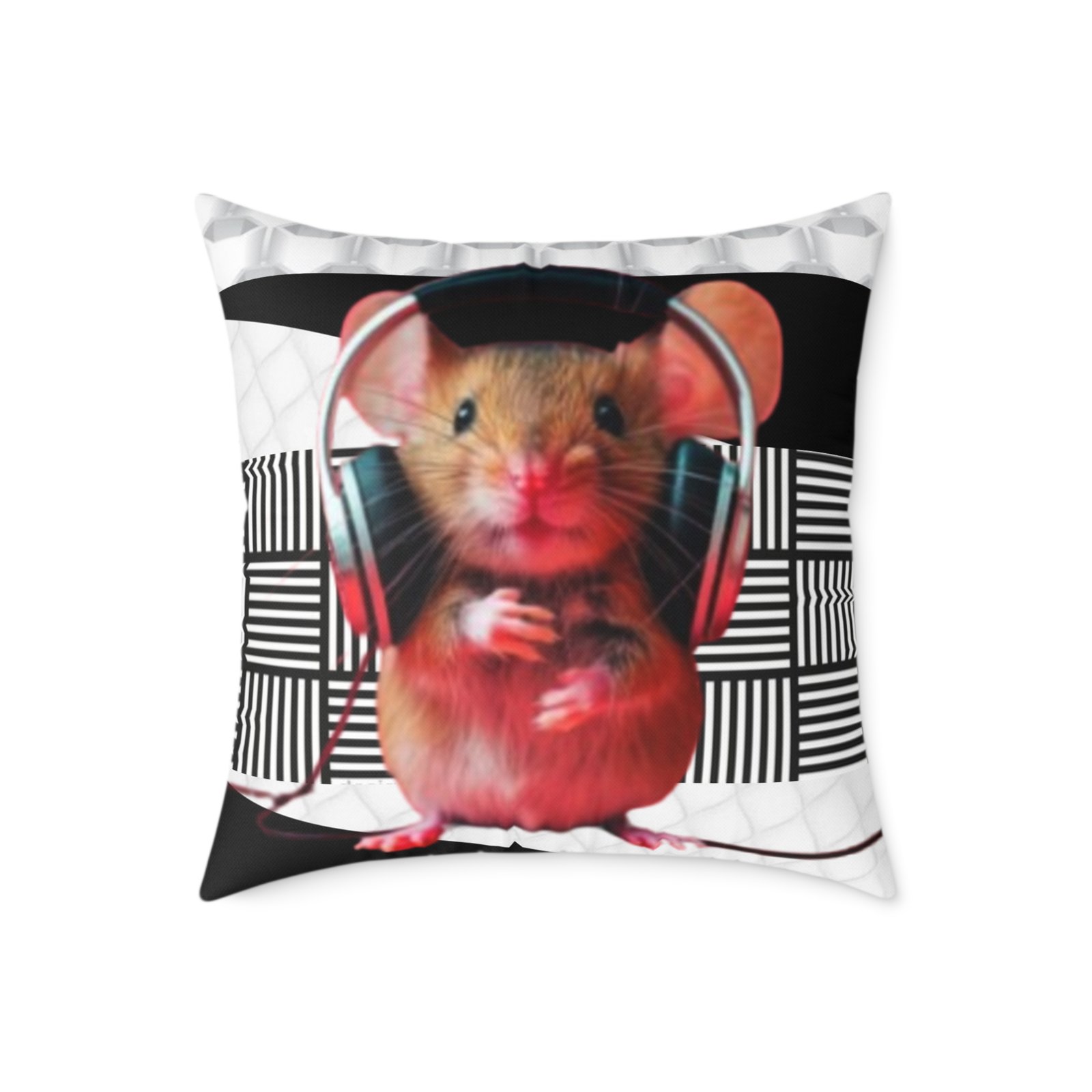 Music Dj Animal Headphones Square Poly Canvas Pillow 08 - Image 13