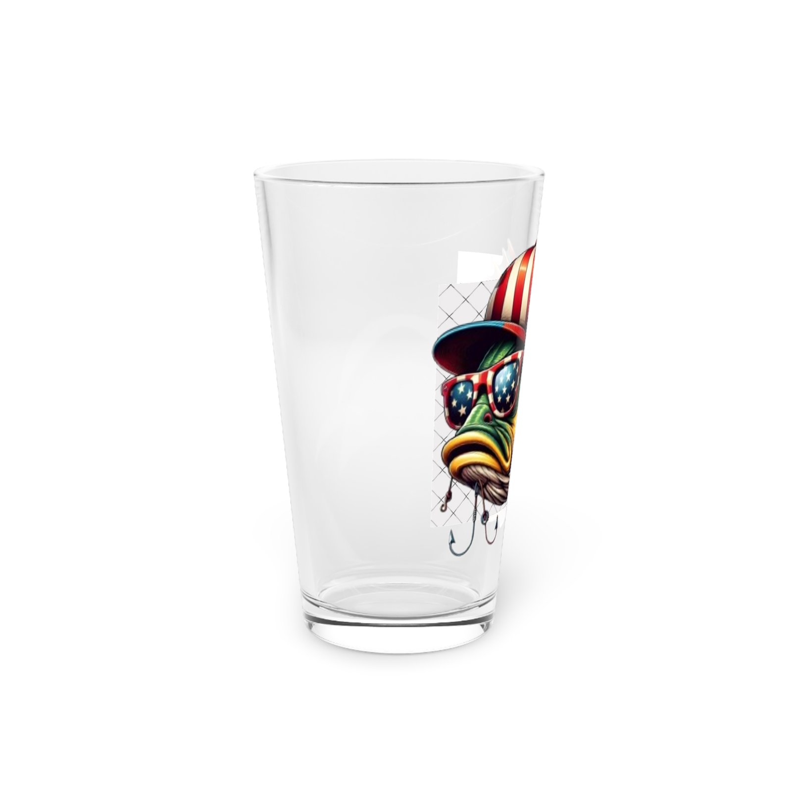 Patriotic Fish Fishing Glass Pint Glass, Unique Beer Glass, Funny Gift for Fisherman, Independence Day Drinkware, Perfect for Summer BBQs - Image 2
