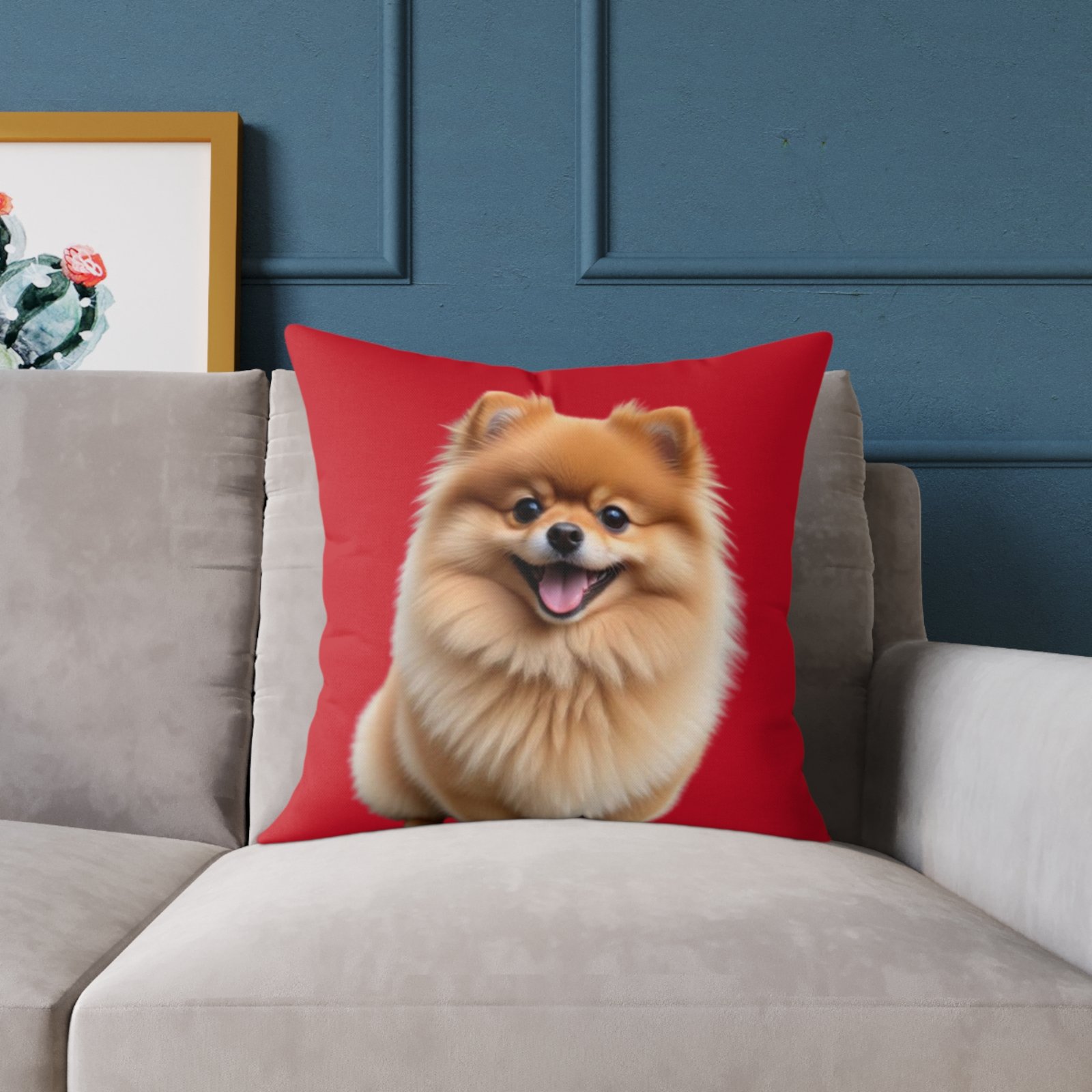 Pomeranian Dog Square Poly Canvas Pillow - Image 11
