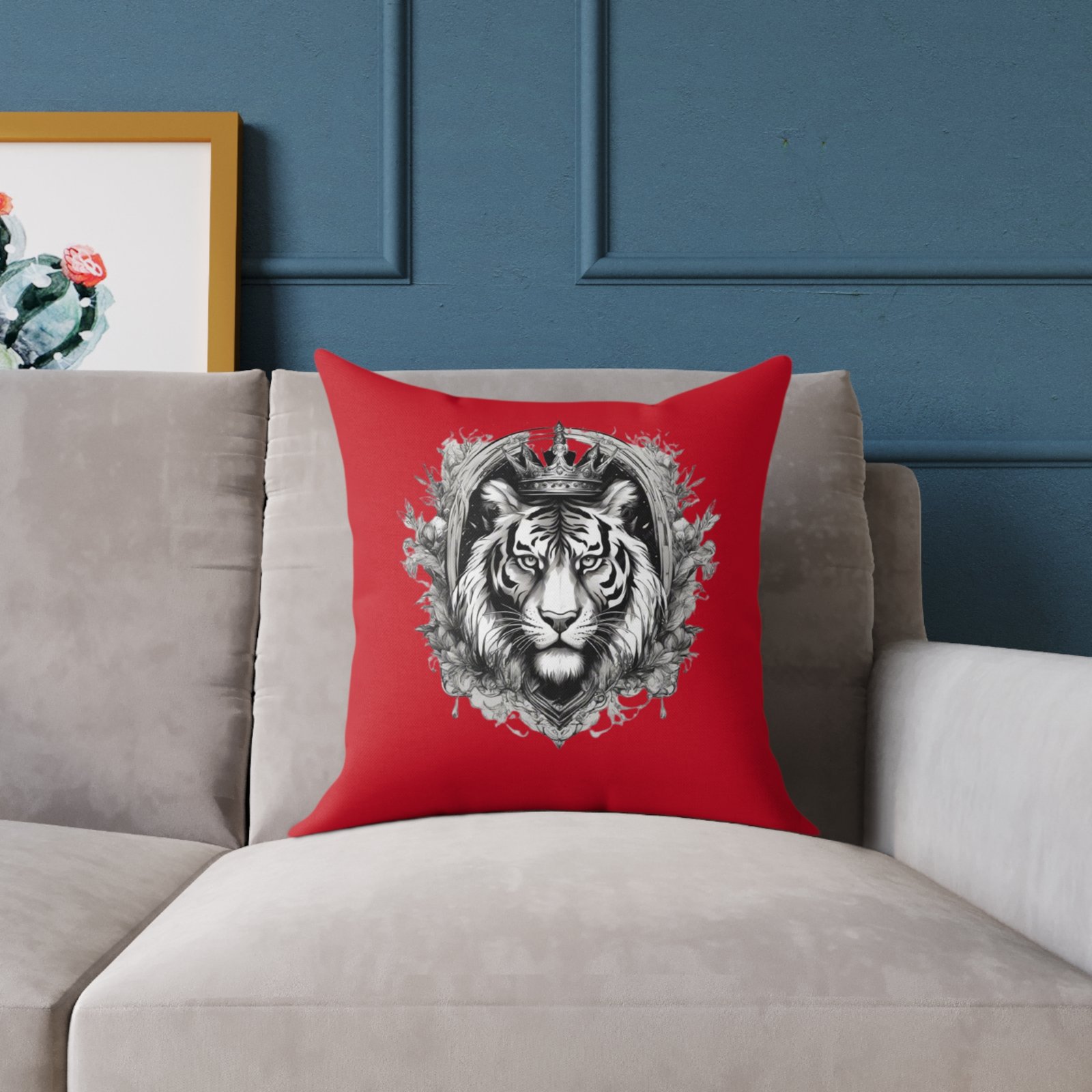 Tiger Square Poly Canvas Pillow - Image 7