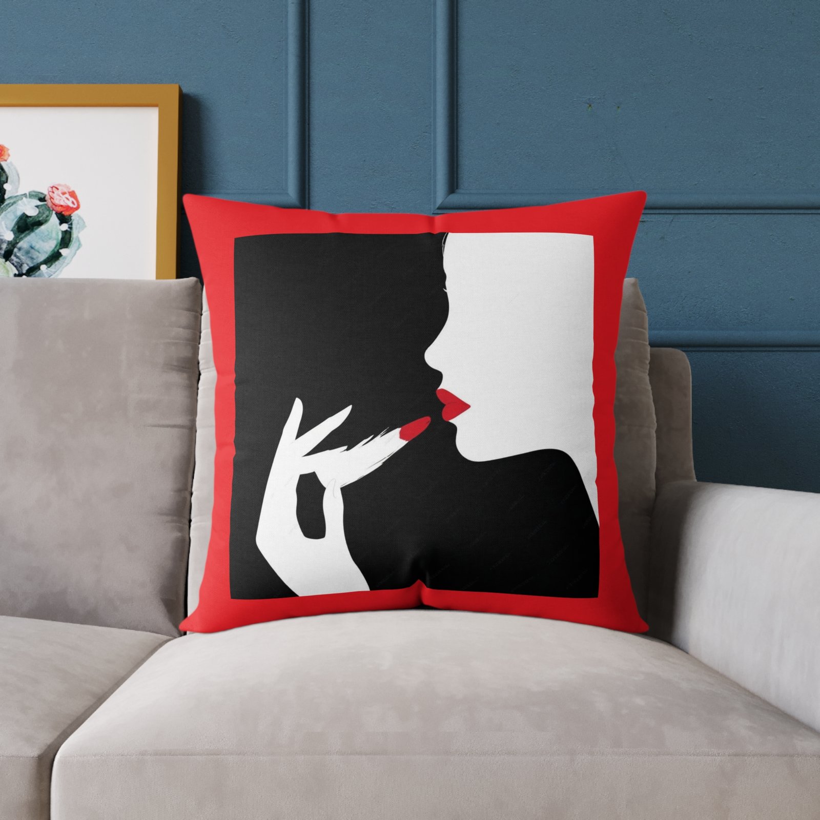 Black & White Square Poly Canvas Pillow - Image 15