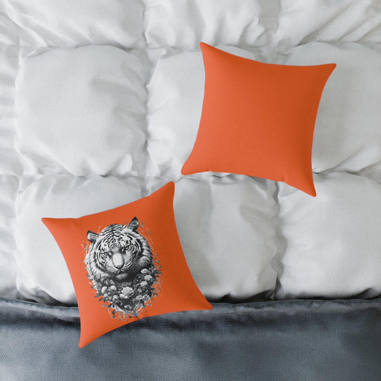 Tiger Square Poly Canvas Pillow - Image 4