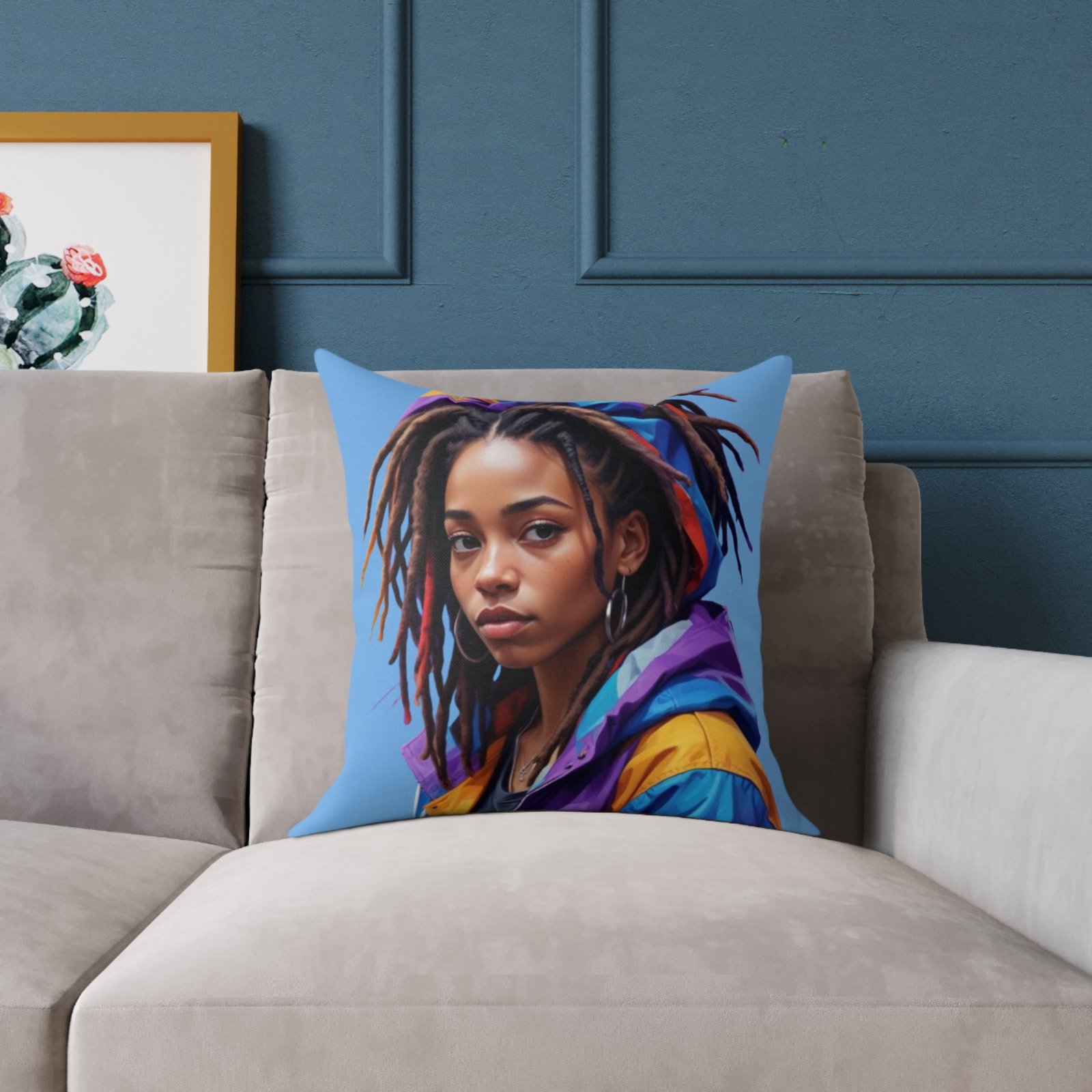 Zara Square Poly Canvas Pillow - Image 7