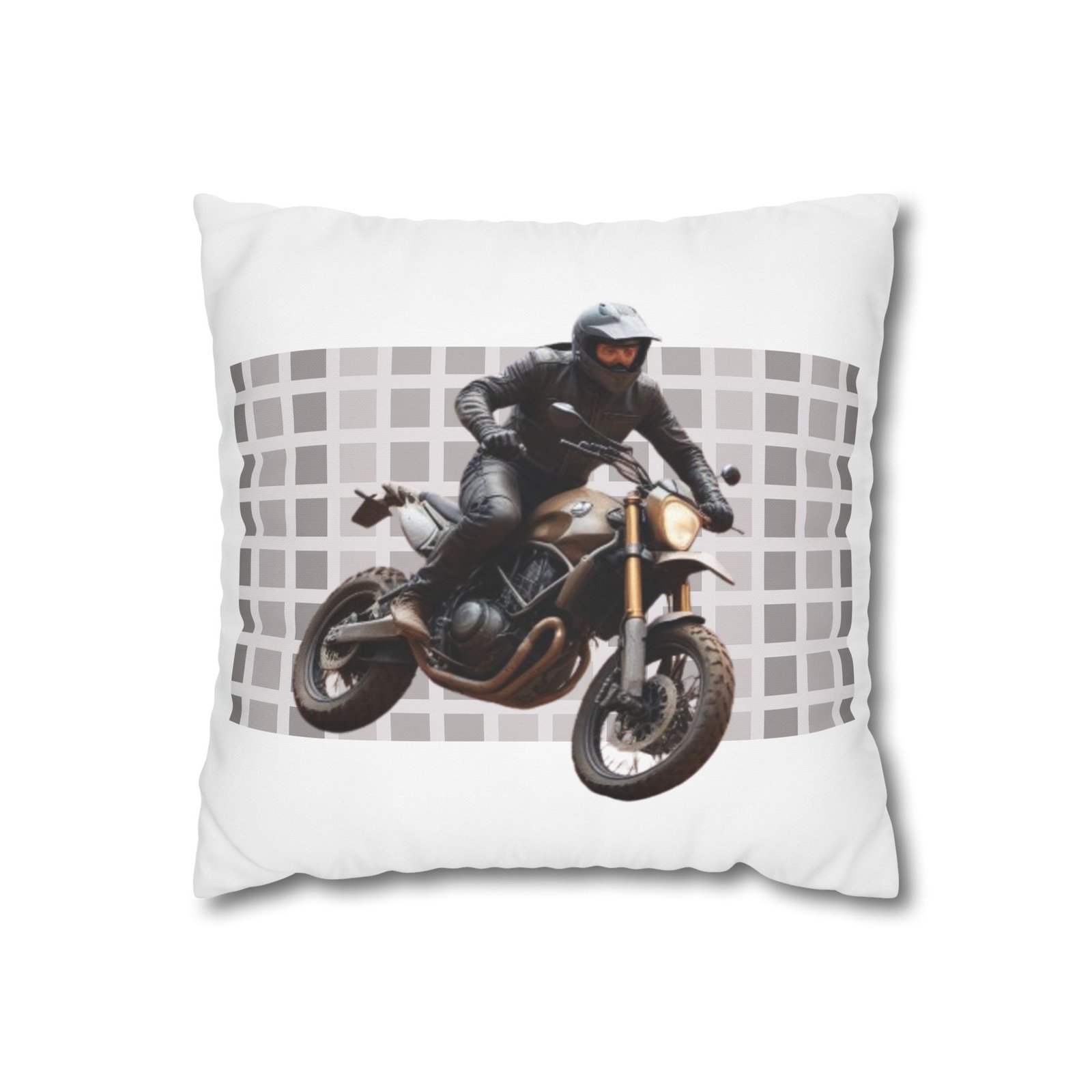 Scrambling Bikes Square Poly Canvas Pillowcase