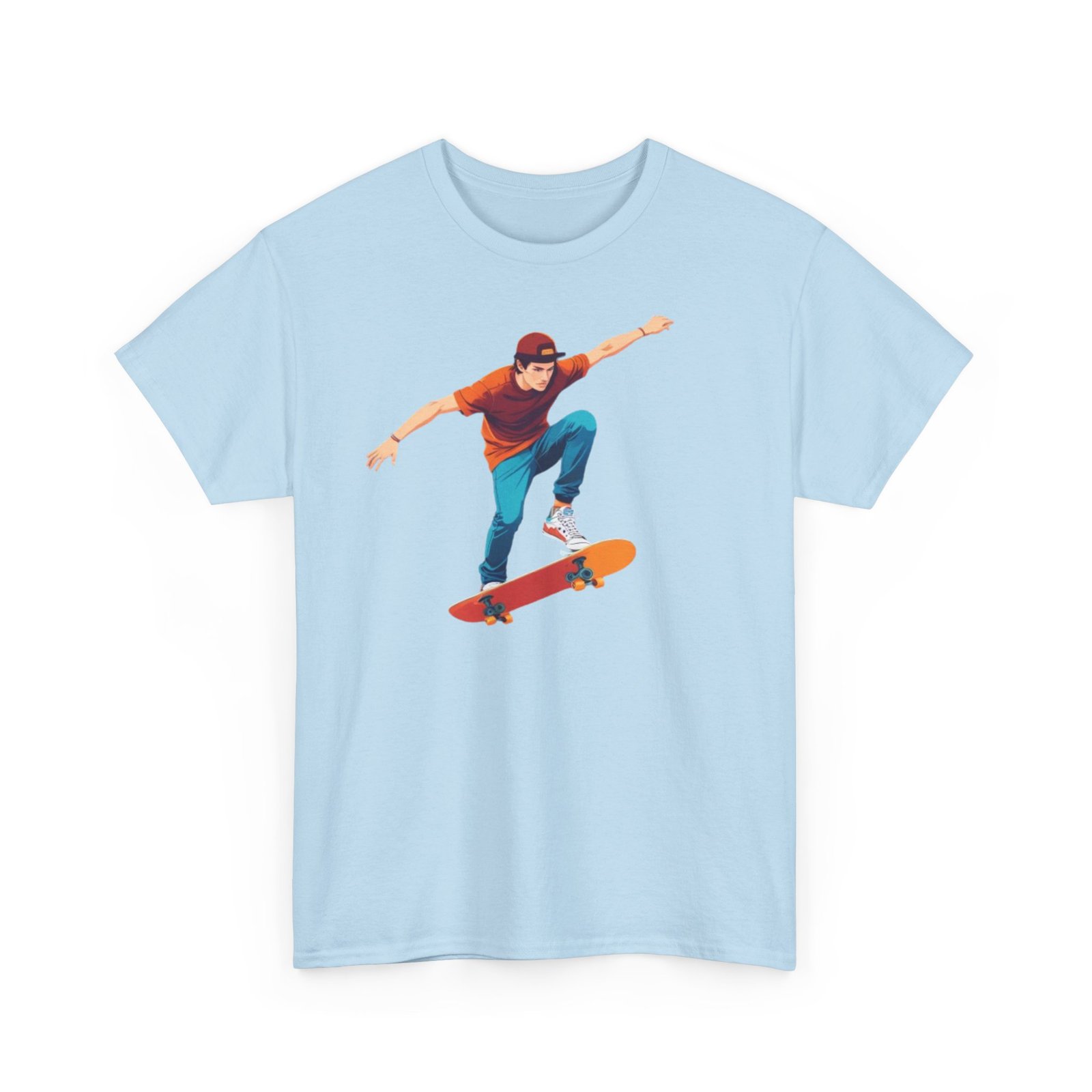 Skateboard Unisex Heavy Cotton Tee - Image 47