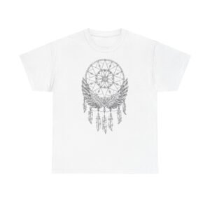 Vibrant Dream Catcher Tattoo Unisex Heavy Cotton Tee, Soft Graphic Tee, Casual Wear, Festival Shirt, Gift for Flower Lovers