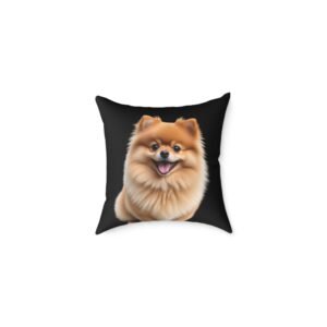 Pomeranian Dog Square Poly Canvas Pillow