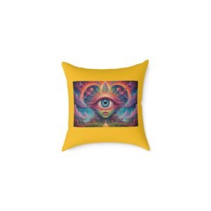 Psychadelic Square Poly Canvas Pillow