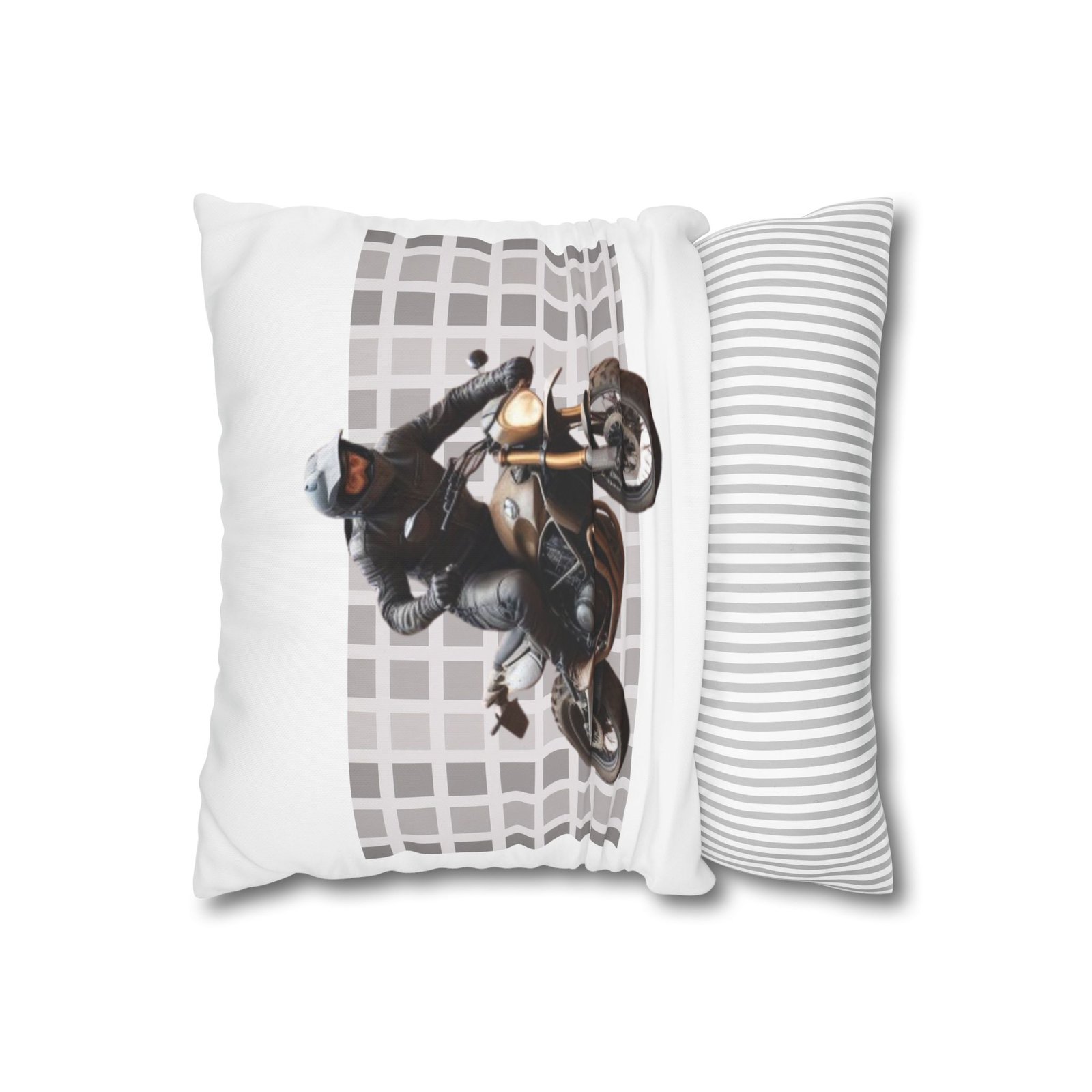 Scrambling Bikes Square Poly Canvas Pillowcase - Image 2