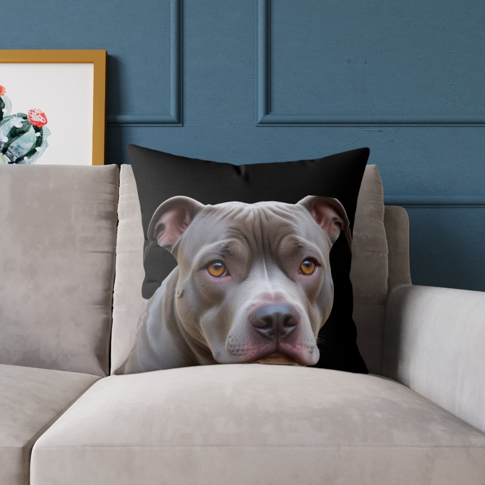 Staffordshire Bull Terrier Square Poly Canvas Pillow - Image 11