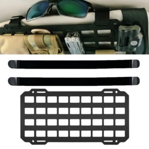 Car Visor Sun Visor Organiser Molle Rigid Plate Vehicle Car Truck Sun Protection Storage Holder Carrier For Tactical Equipment Molle Bag EDC Tools Car Interior Accessories