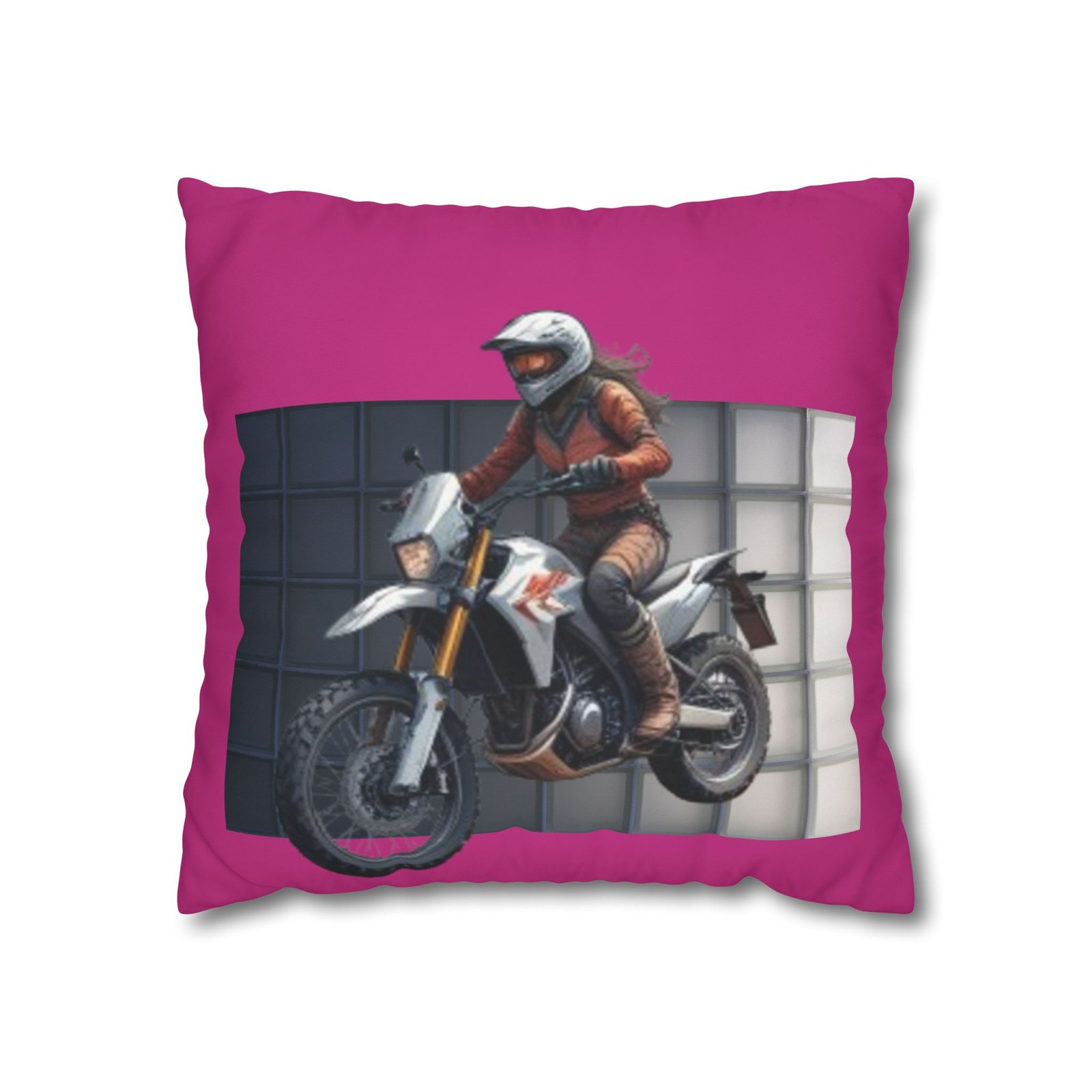Scrambling Bikes Square Poly Canvas Pillowcase - Image 5