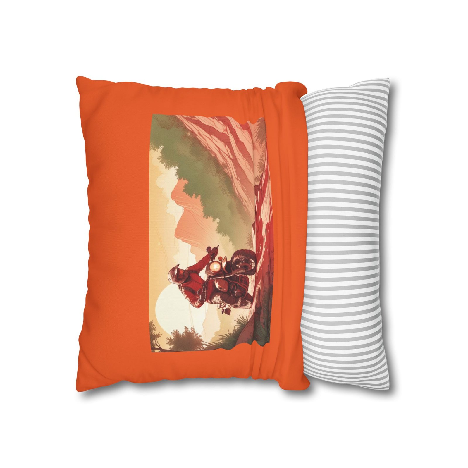 Scrambling Bikes Square Poly Canvas Pillowcase - Image 6