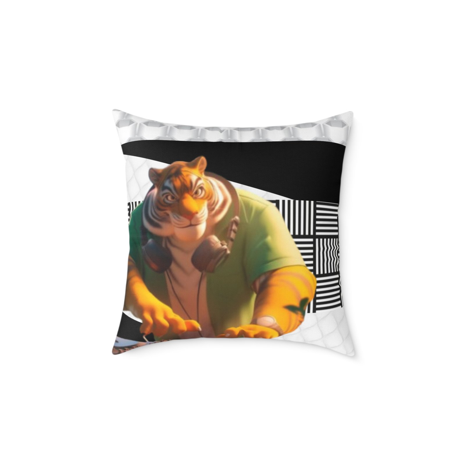 Music Dj Animal Headphones Square Poly Canvas Pillow 08 - Image 9