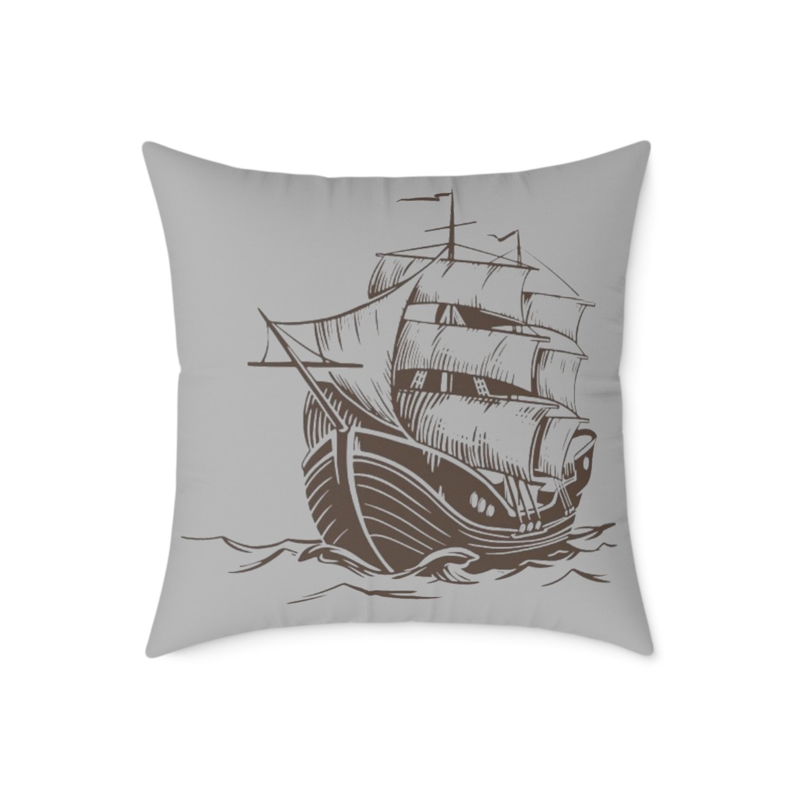 Square Pillow Ships Boats Yachts Sea Sailing Vessels Nautical Decor - Image 13