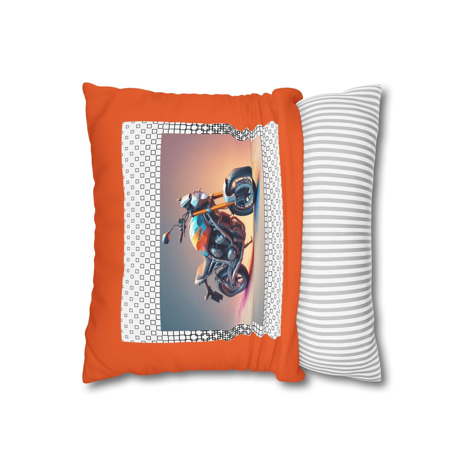 Scrambling Bikes Square Poly Canvas Pillowcase - Image 2